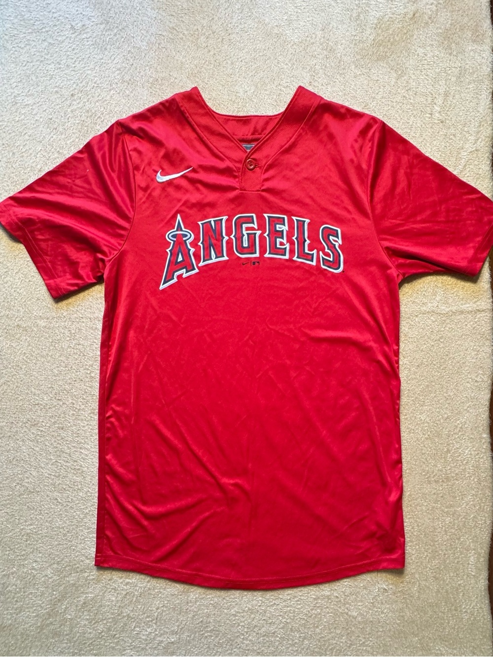 Nike Red Los Angeles Angels Short Sleeve Jersey